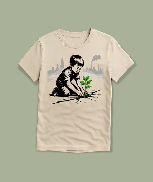 Boy Planting Tree Youth T-Shirt