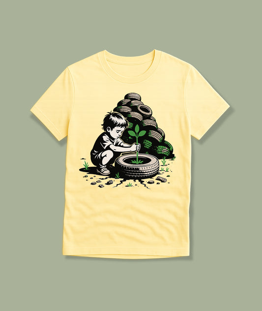 Boy Planting Seedling Youth T-Shirt