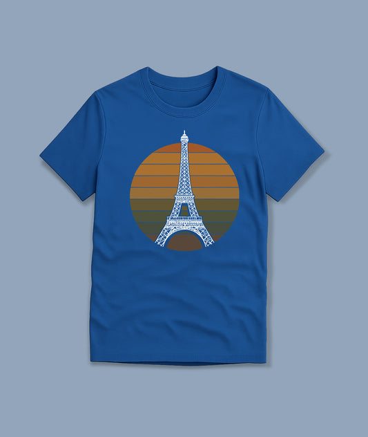 Eiffel Tower Retro Art – Vintage Paris Youth T-Shirt