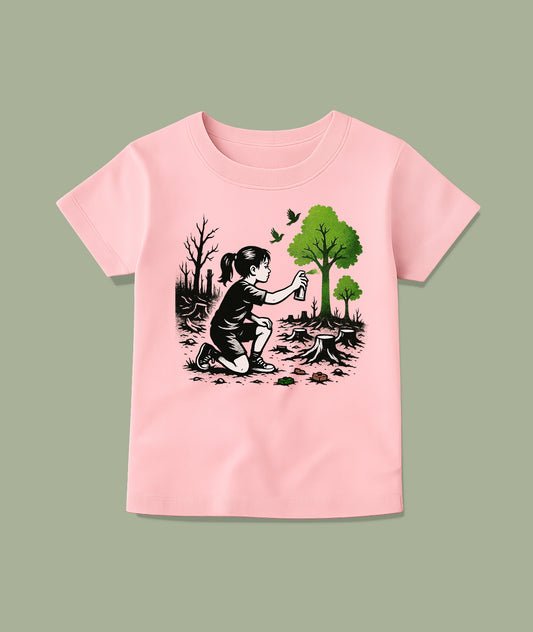 Girl Painting Trees Street Art Toddler Tee