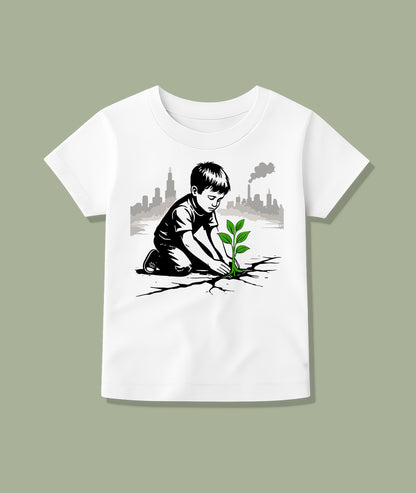 Boy Planting Tree Toddler Tee