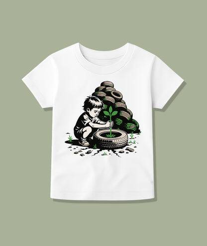 Boy Planting Seedling Toddler Tee