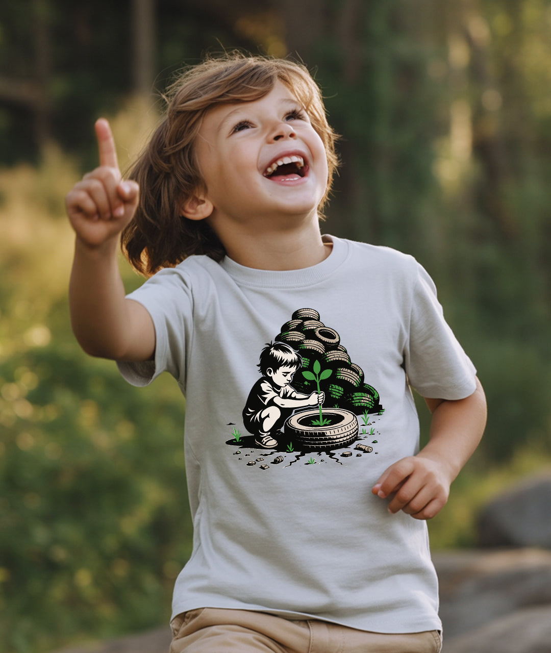 Boy Planting Seedling Toddler Tee