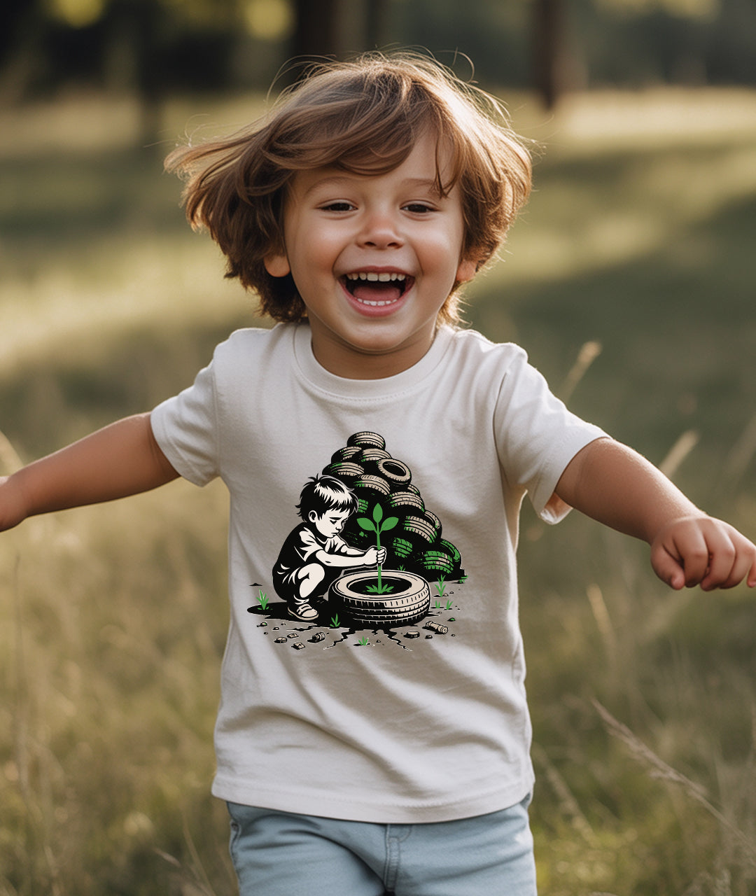 Boy Planting Seedling Toddler Tee