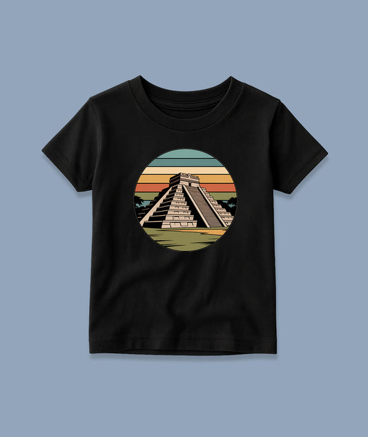 Chichen Itza Retro Art – Mayan Toddler Tee