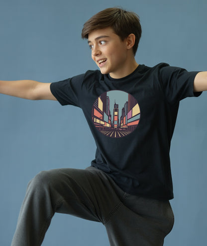Times Square Retro Art – NYC Youth T-Shirt