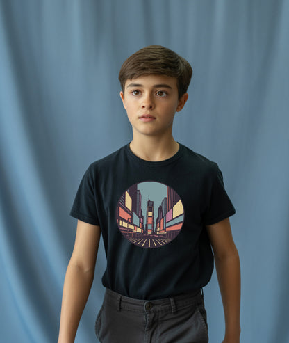 Times Square Retro Art – NYC Youth T-Shirt