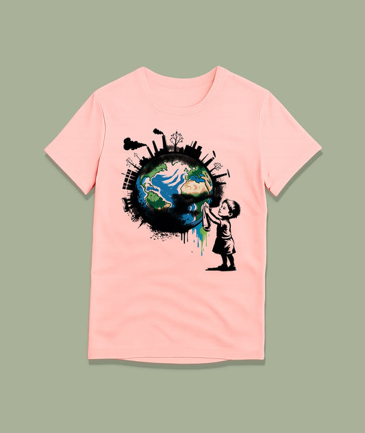 Child Cleaning Earth Youth T-Shirt