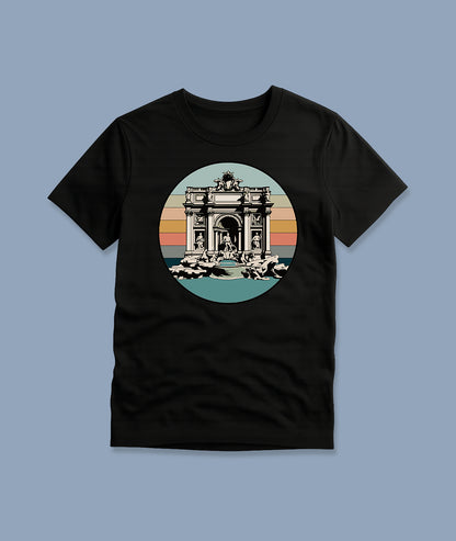 Trevi Fountain Retro Sunset – Vintage Rome Art Youth T-Shirt