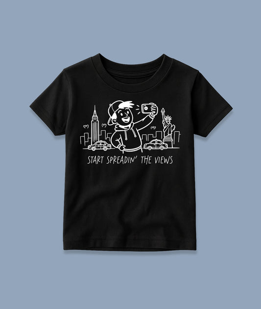 Start Spreading the Views Black Toddler Tee