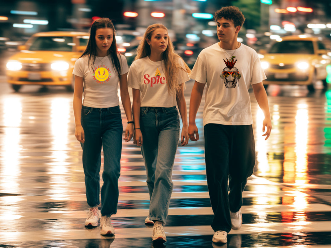 3 person walking in the street