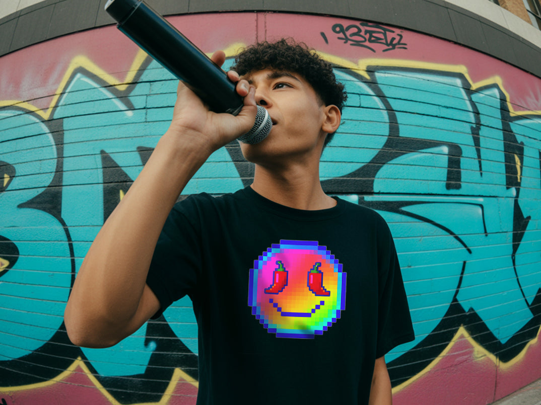 Boy singing in the street