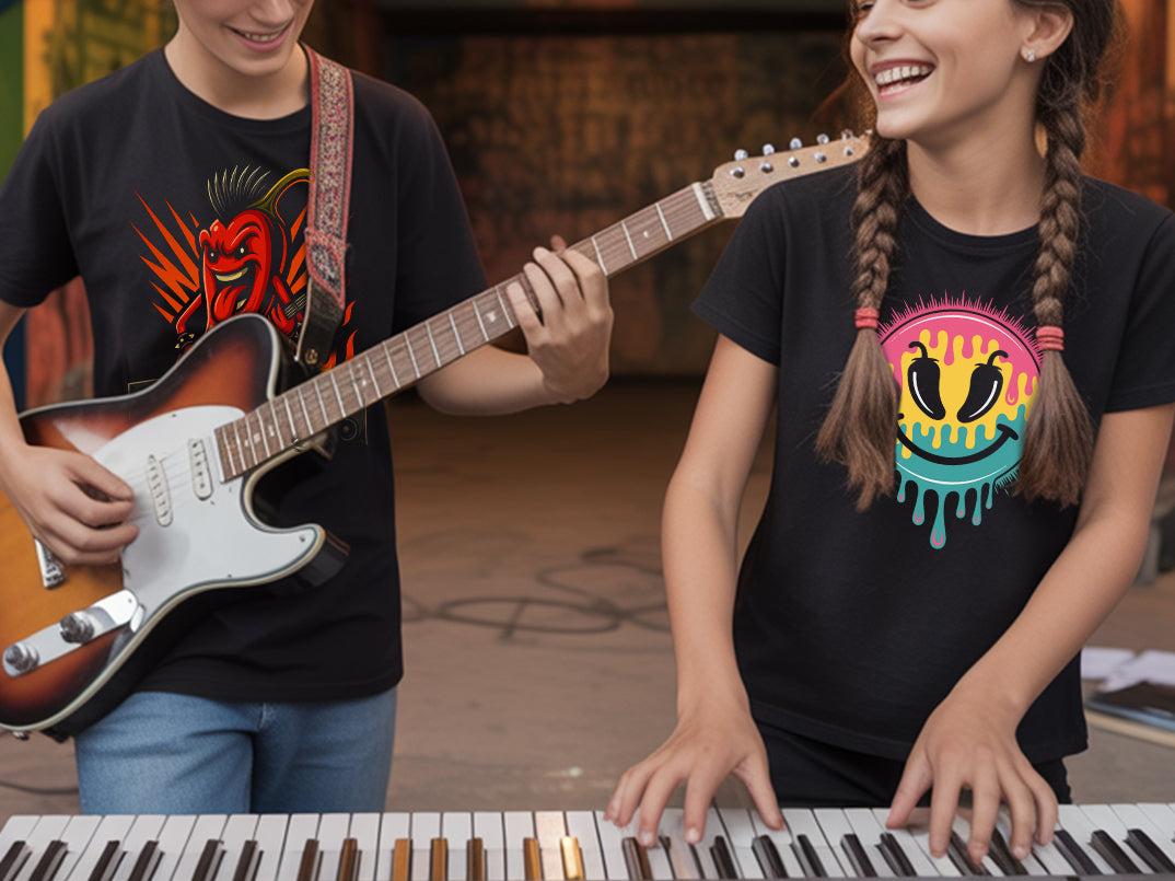 Playing guitar and piano